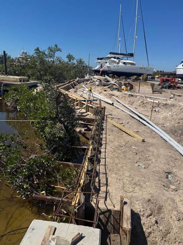 Sea wall in Tarpon springs for FloridaDredge