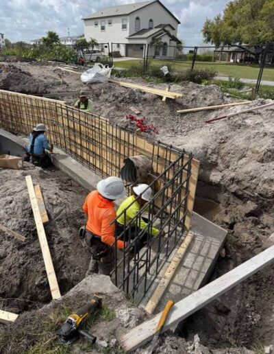 Fotter and retaining wall at Kissimmee for Orlando Concret